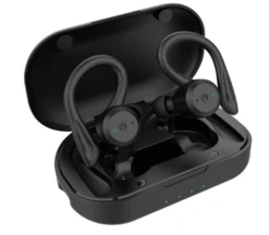 APEKX Bluetooth True Wireless Earbuds With Charging Case IPX7 Waterproof – Black