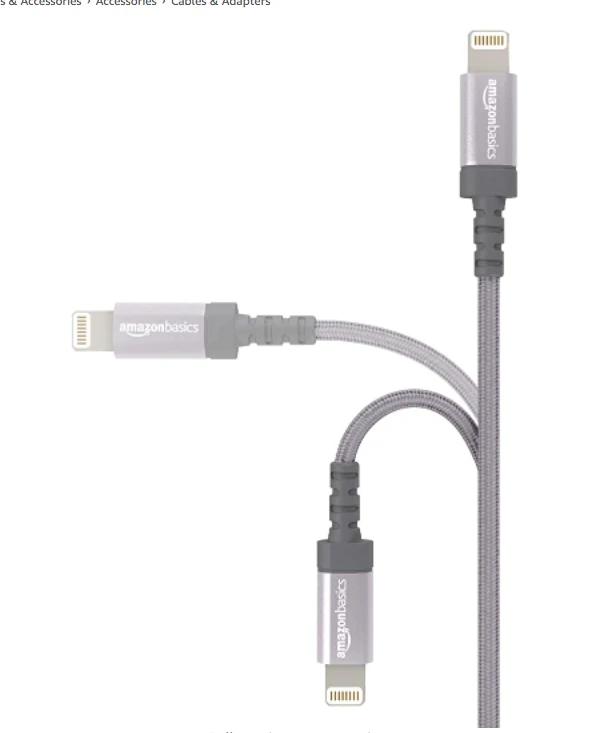 Amazon Basics Nylon Braided Lightning To USB A Cable 6ft – Dark Gray – MFi Certified 5 Amazon Basics Nylon Braided Lightning To USB A Cable 6ft – Dark Gray – MFi Certified - Image 3