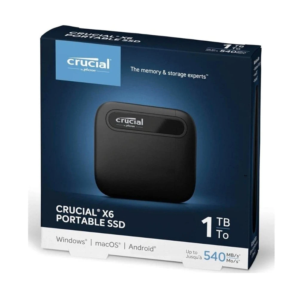 Crucial X6 1TB Portable External USB 3.2 SSD Harddrive 3 Crucial X6 1TB Portable External USB 3.2 SSD Harddrive