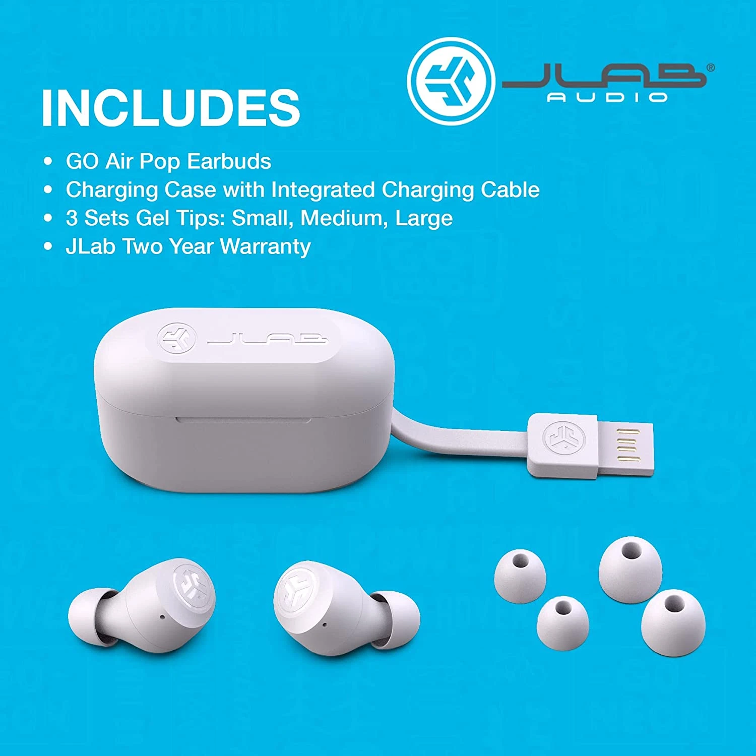 JLab Go Air Pop True Wireless Bluetooth Earbuds With Charging Case – Lilac 6 JLab Go Air Pop True Wireless Bluetooth Earbuds With Charging Case – Lilac - Image 4