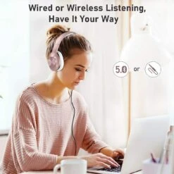 LETSCOM H10 Bluetooth 5.0 Over Ear Deep Bass Hi-Fi Sound Built-in Mic Headphones – Rose Gold -Electronics Store LETSCOM H10 Bluetooth 5.0 Over Ear Deep bass Hi Fi Sound Built in Mic Headphones Rose Gold 1