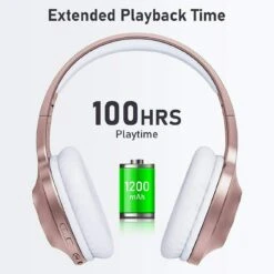 LETSCOM H10 Bluetooth 5.0 Over Ear Deep Bass Hi-Fi Sound Built-in Mic Headphones – Rose Gold -Electronics Store LETSCOM H10 Bluetooth 5.0 Over Ear Deep bass Hi Fi Sound Built in Mic Headphones Rose Gold 2