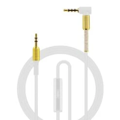 LINGYU 3.5mm Audio Replacement AUX Cable With Mic Cord 90 Degree Right Angle – 1 Cable -Electronics Store LINGYU 3.5mm Audio Replacement AUX Cable with Mic Cord 90 Degree Right Angle White