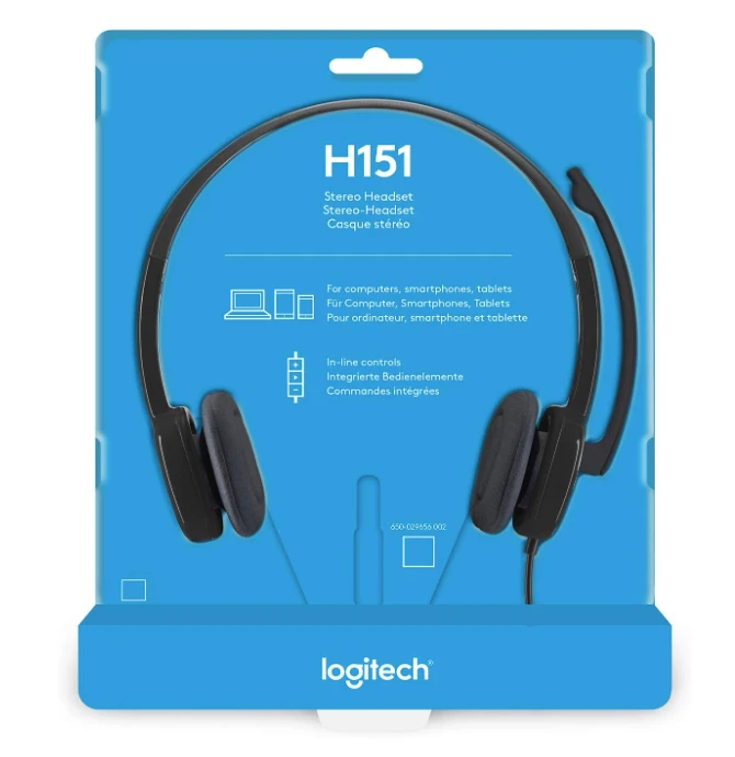 Logitech 3.5 Mm Analog Stereo Headset H151 With Boom Microphone – Black 3 Logitech 3.5 Mm Analog Stereo Headset H151 With Boom Microphone – Black