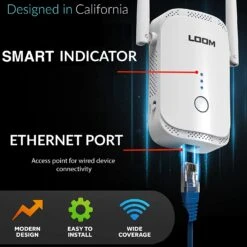 Loom 300Mbps Range Extender With Ethernet Port And Access Point – 1Tap Setup – Alexa Compatible -Electronics Store Loom 300Mbps Range Extender with Ethernet Port and Access Point 1Tap Setup Alexa Compatible 2