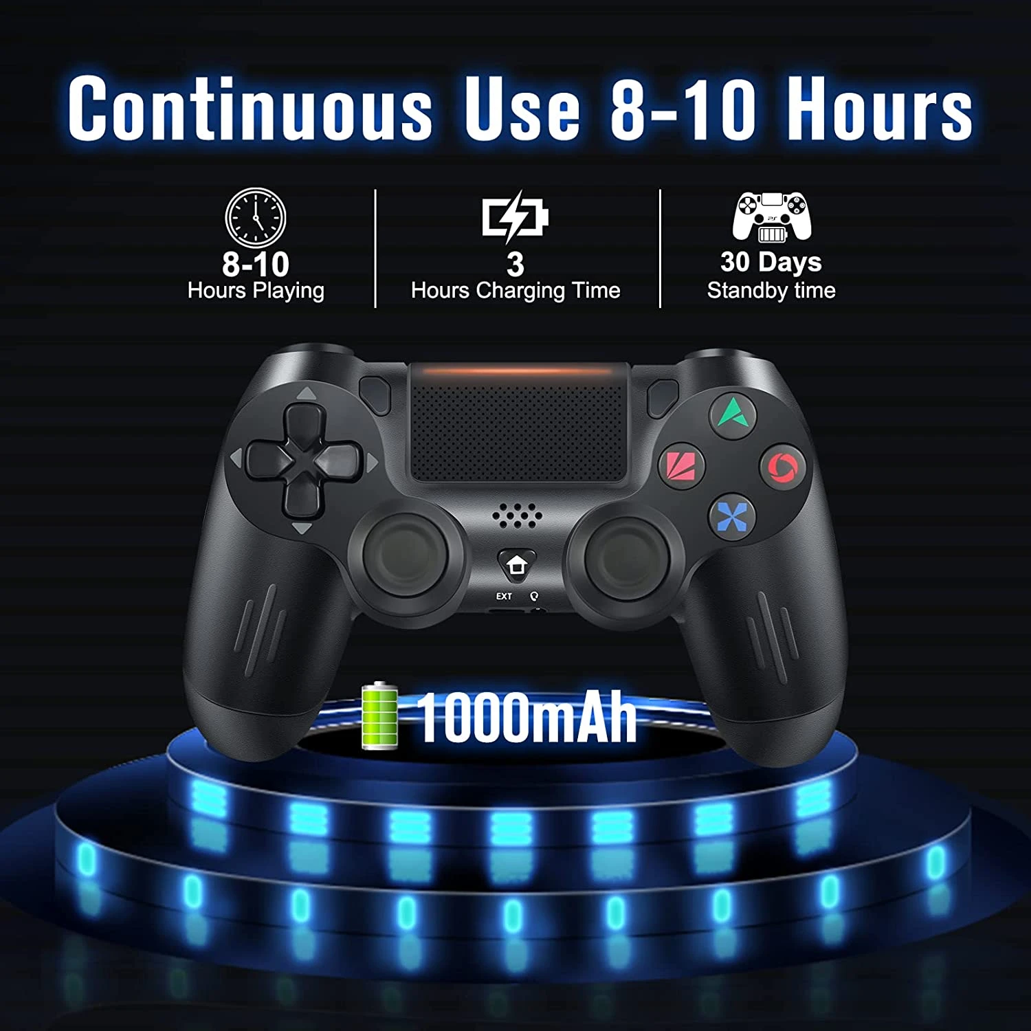 PS4 Aftermarket Wireless Controller Black 4 PS4 Aftermarket Wireless Controller Black - Image 2