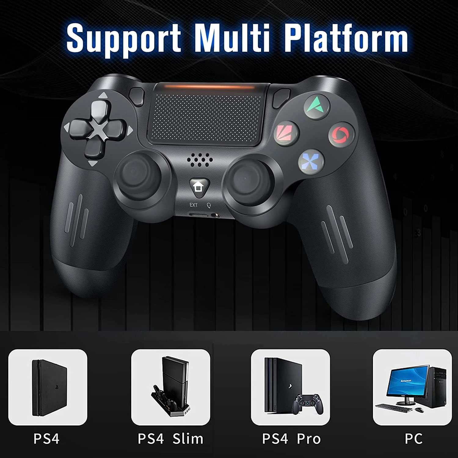 PS4 Aftermarket Wireless Controller Black 5 PS4 Aftermarket Wireless Controller Black - Image 3