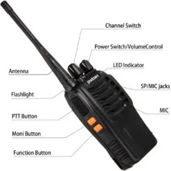 Pxton Walkie Talkie – Black – Rechargeable Long Range Two-Way Radios With Earpieces -Electronics Store Pxton Walkie Talkie Black Rechargeable Long Range Two Way Radios with Earpieces