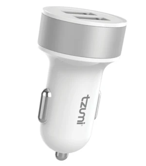 Tzumi Electric Candy 2.0A Dual Usb Car Adapter White 3 Tzumi Electric Candy 2.0A Dual Usb Car Adapter White