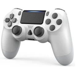 YCCTEAM Wireless Game Controller Compatible With PS4 Console /IOS 13 /Android 10 /MAC /PC – White