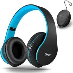 Zihnic Bluetooth Headphones Over-Ear Foldable Wireless And Wired Stereo Headset – Blue Black