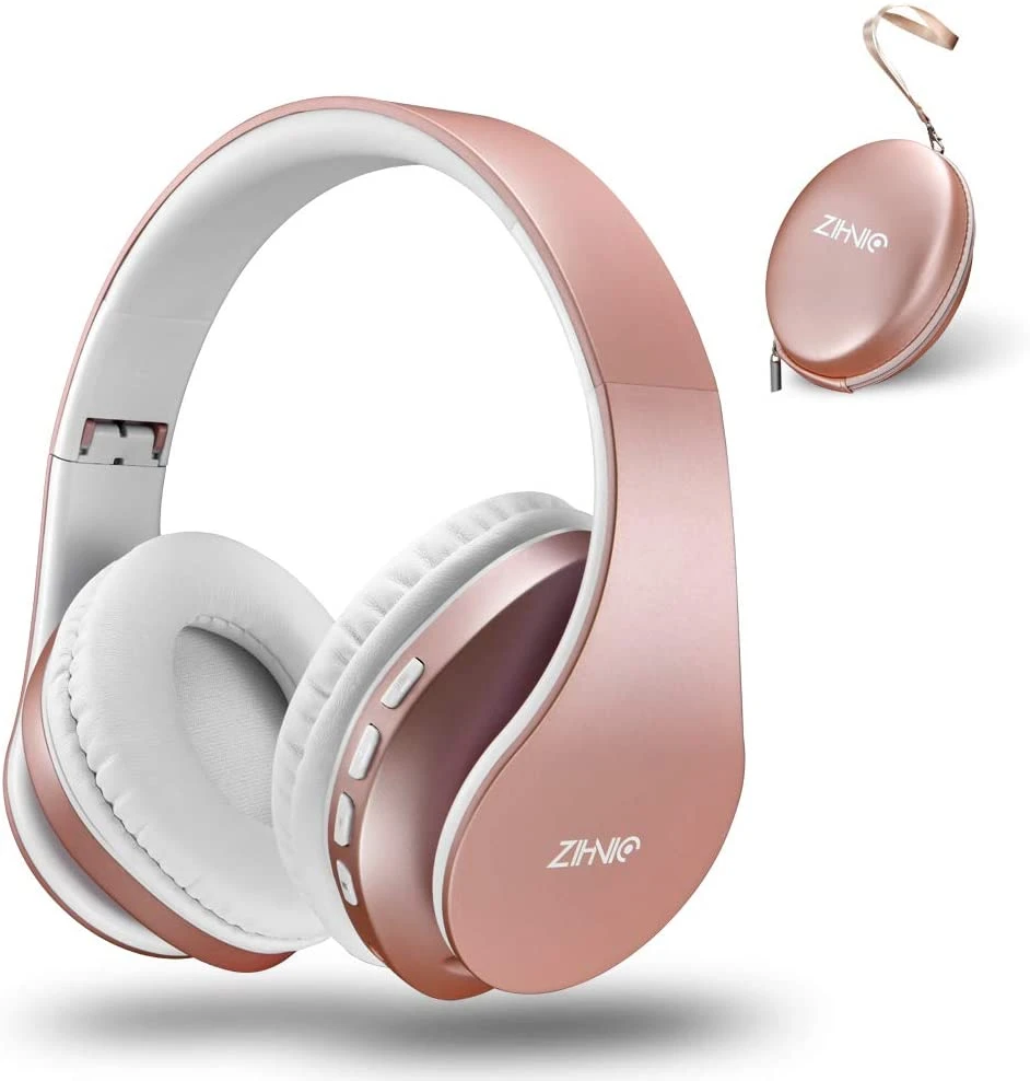 Zihnic Bluetooth Headphones Over-Ear Foldable Wireless And Wired Stereo Headset – Rose Gold 3 Zihnic Bluetooth Headphones Over-Ear Foldable Wireless And Wired Stereo Headset – Rose Gold