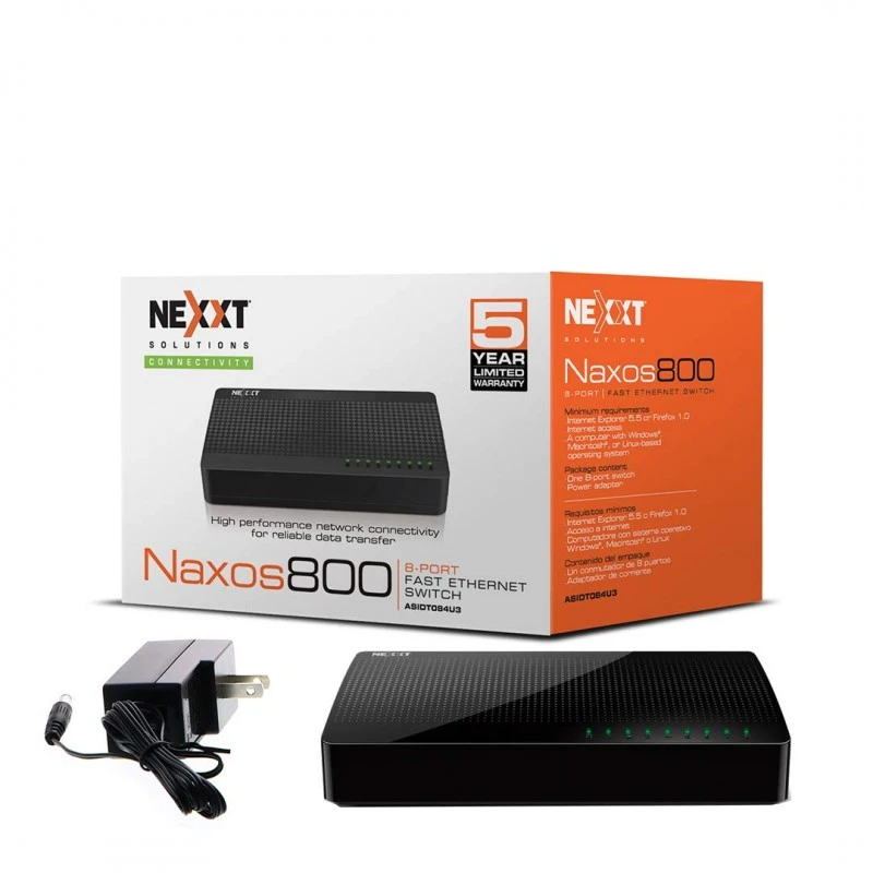 Nexxt Naxos800 8-port Ethernet Desktop Switch 4 Nexxt Naxos800 8-port Ethernet Desktop Switch - Image 2