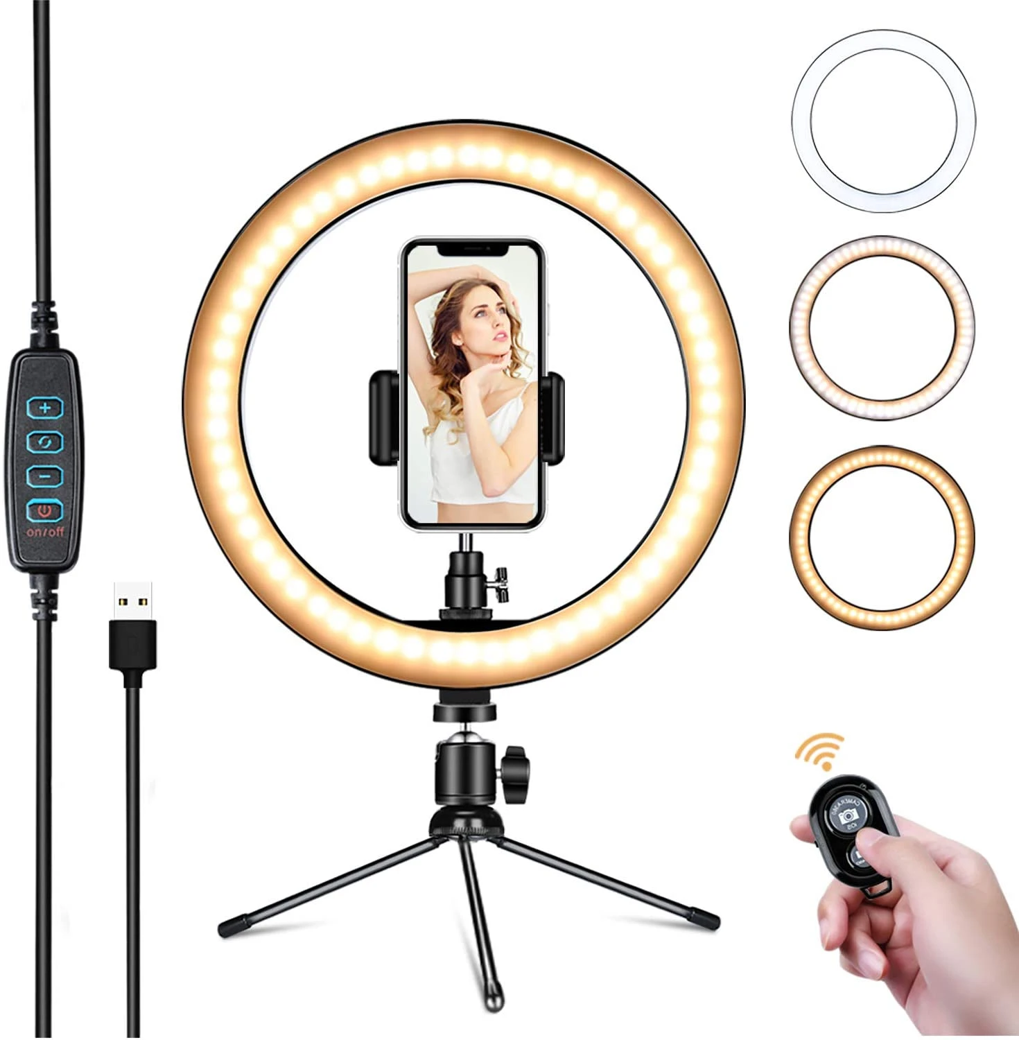 Powsure 10″ LED Ring Light With Tripod Stand & Phone Holder 3 Powsure 10″ LED Ring Light With Tripod Stand & Phone Holder