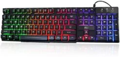 Rii RK100+ Multiple Color Rainbow LED Back-lit Gaming Keyboard